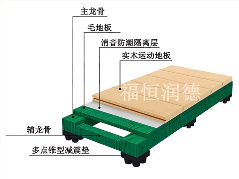 主辅龙骨专业型运动木地板