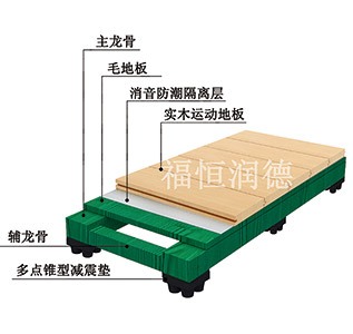 主辅龙骨专业型运动木地板